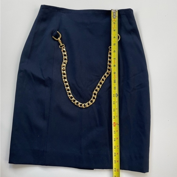 MaxMara Women's Navy 100% Virgin Wool Skirt Made in Italy Size 8 - Picture 9 of 9